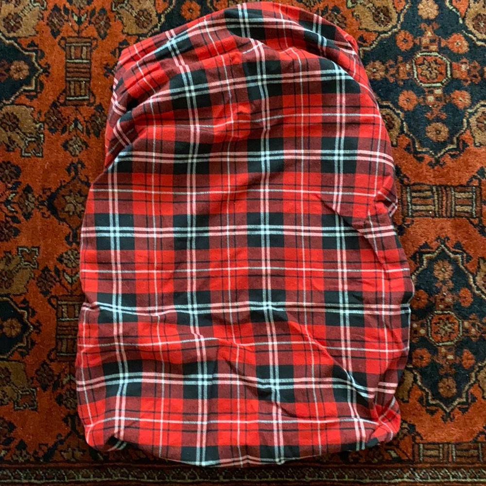 Plaid flannel changing pad cover